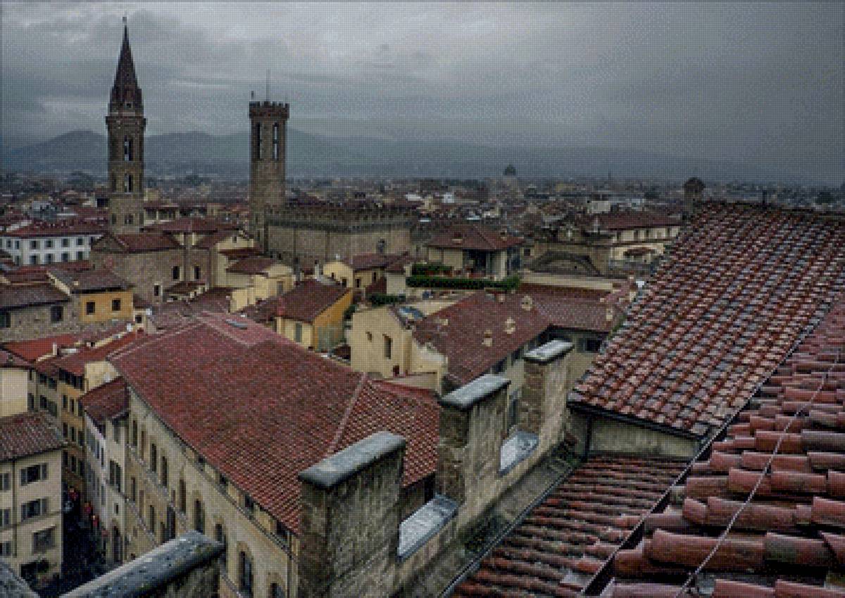 Флоренция после дождя - город, флоренция, крыши - предпросмотр