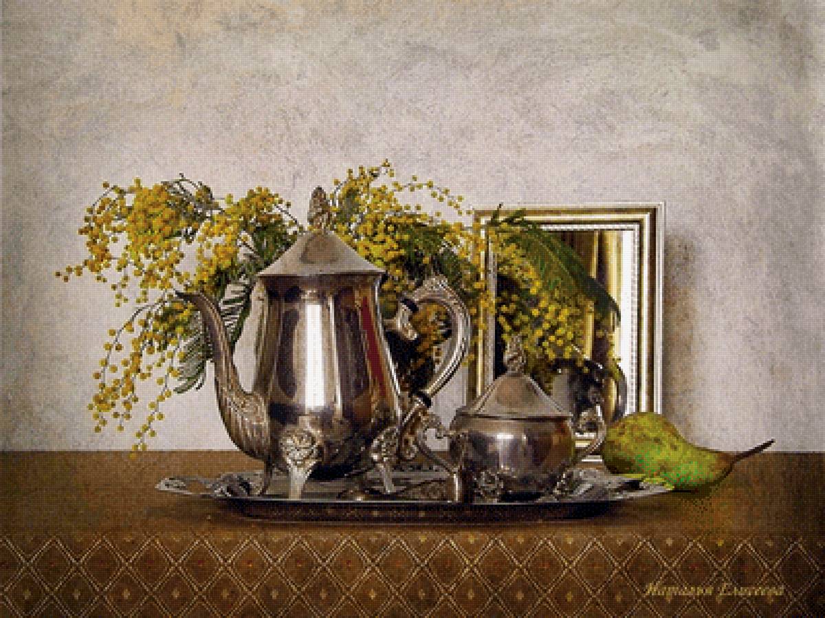 Мимоза - букет, натюрморт, цветы, мимоза - предпросмотр