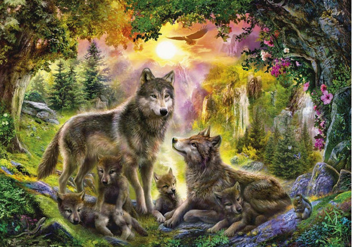 Семейство Волков - волк. семья. волчата.верность - оригинал
