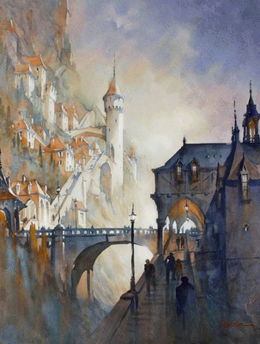 замок - томас шаллер, замок, акварель - предпросмотр