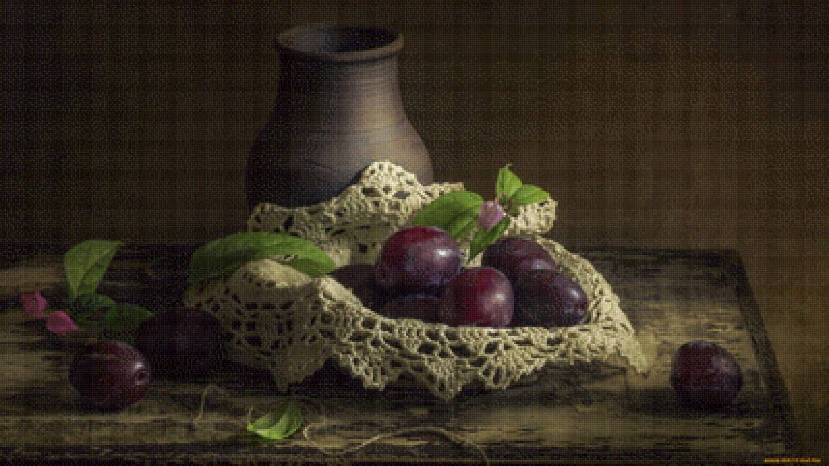 Сливы - натюрморт - предпросмотр