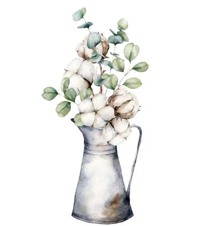 Хлопок - ваза, клопок, цветы - оригинал