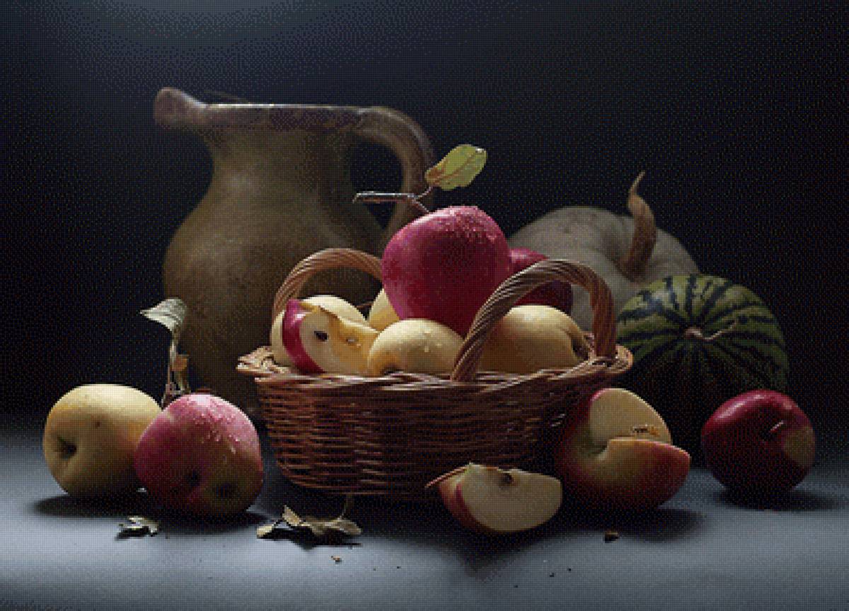 №2525804 - тыква, кувшин, арбуз, натюрморт, яблоки - предпросмотр