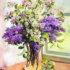 Схема вышивки «Энн Коттерилл. Букет сирени»