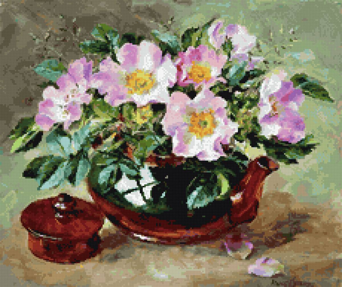 Энн Коттерилл. Букет - букет, энн коттерилл, до 240 крестиков - предпросмотр