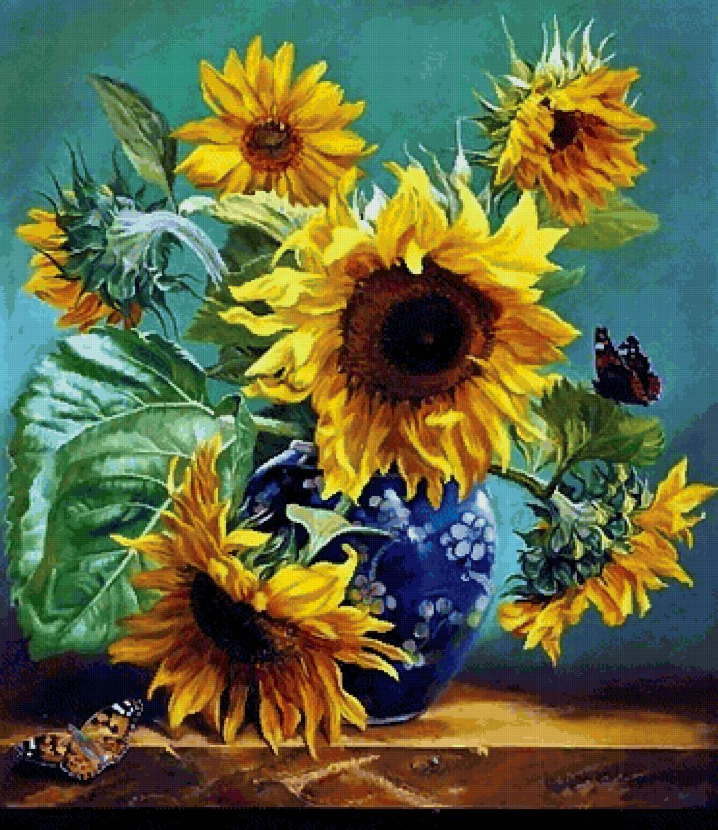 Подсолнухи - цветы - предпросмотр