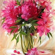 Схема вышивки «Пионы»