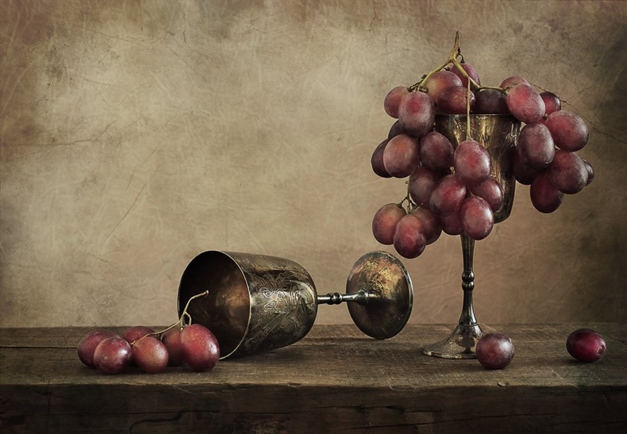 Виноград - виноград, бокал, натюрморт - оригинал