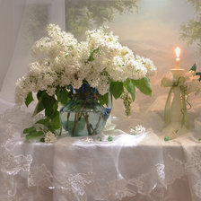 Схема вышивки «букет белой сирени»