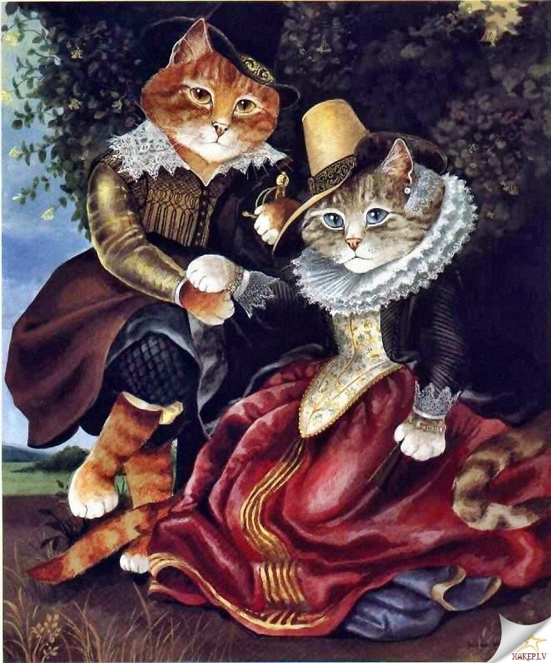 Кошки из высшего общества - кошки, картины - оригинал