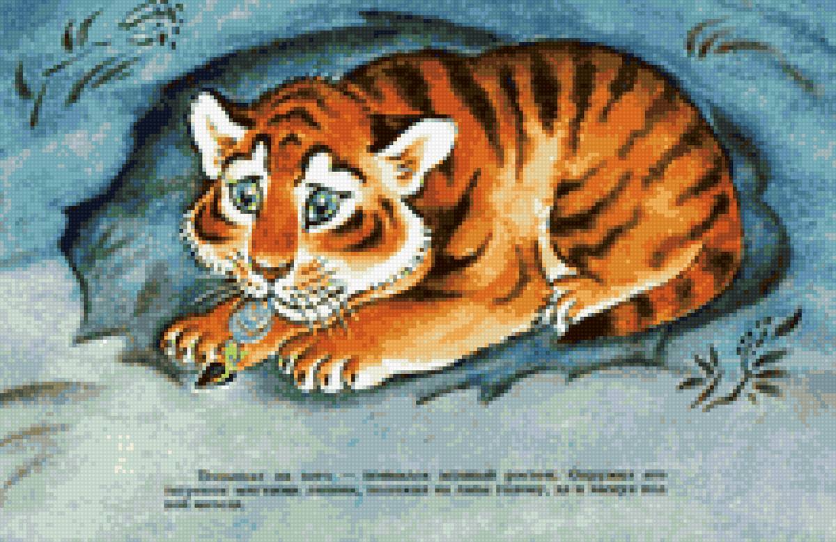 тигренок на подсолнухе - подсолнух, тигренок, зима, семечко - предпросмотр