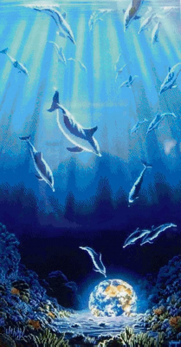 Затонувшие сокровища - море, природа, океан, дельфины - предпросмотр