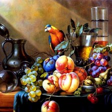 Схема вышивки «виноград на столе»