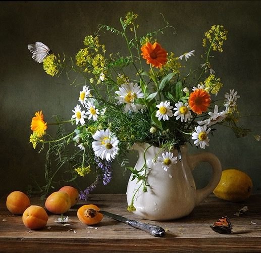 Натюрморт - букет, цветы, натюрморт, ромашки - оригинал