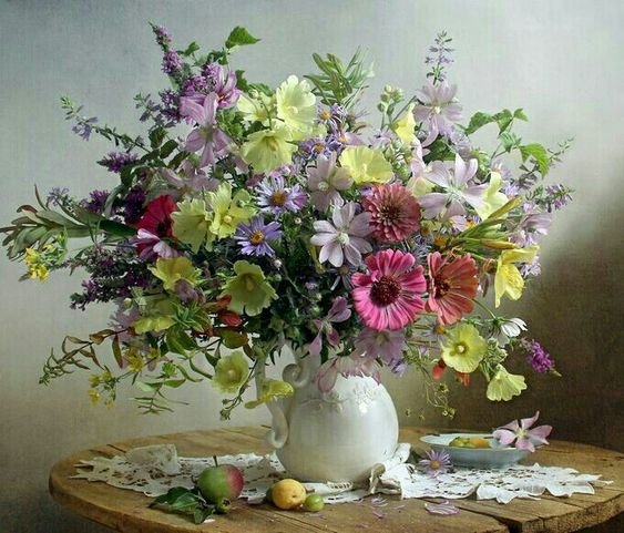 Натюрморт летний - цветы, натюрморт, букет - оригинал
