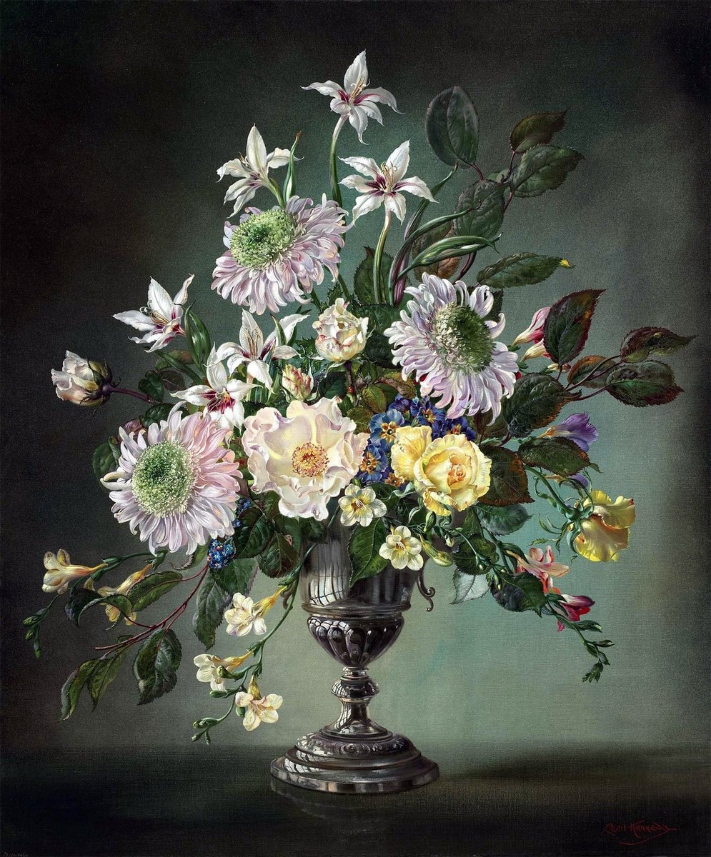 Художник Сесил Кеннеди - натюрморт, цветы, букет - оригинал