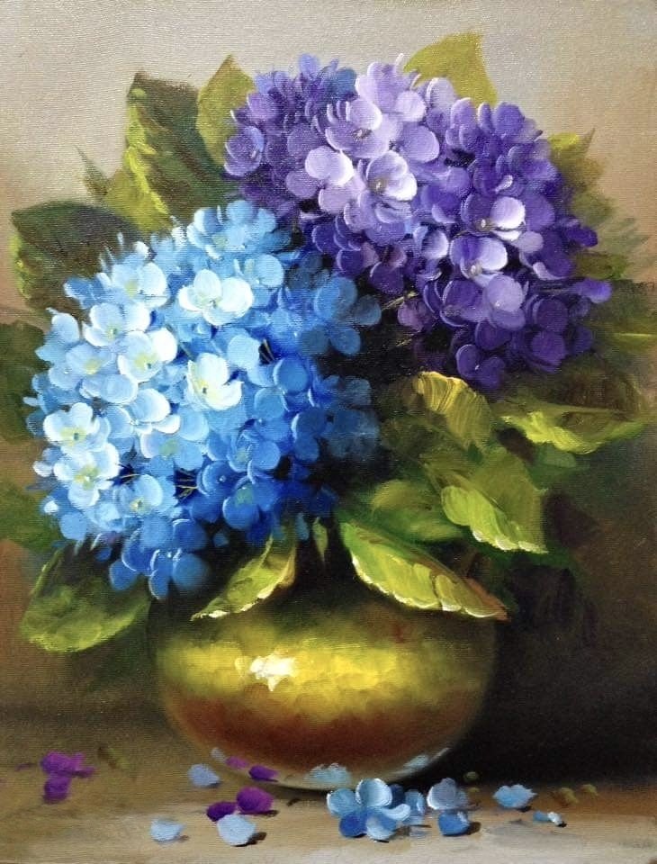букет из гортензий - растения, картина, цветы - оригинал