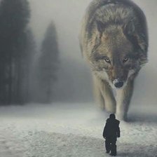 Схема вышивки «волк дух рода»