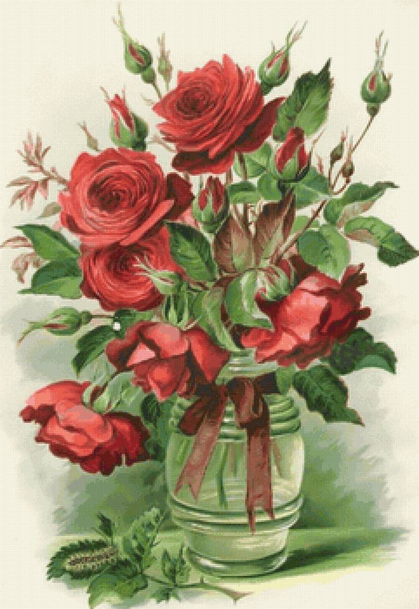 Букет роз - розы, натюрморт, букет - предпросмотр