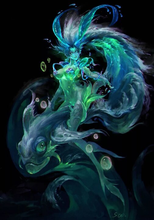 Водяная нимфа - нимфа, фэнтези, девушка - оригинал