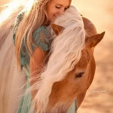 Схема вышивки «Dama y caballo»