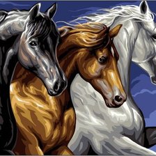Оригинал схемы вышивки «Тройка лошадей» (№2533263)