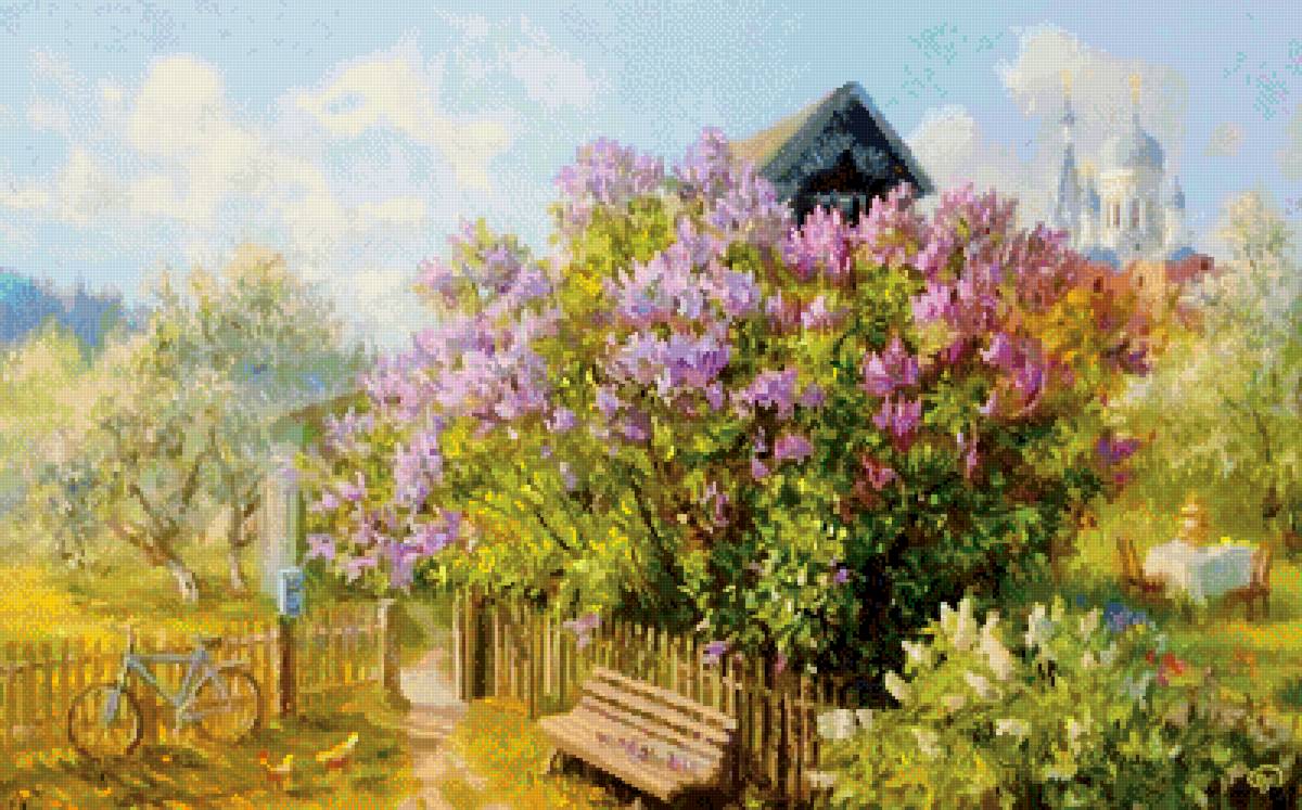 Владимир Жданов. Деревенский пейзаж - пейзаж, владимир жданов, деревня - предпросмотр