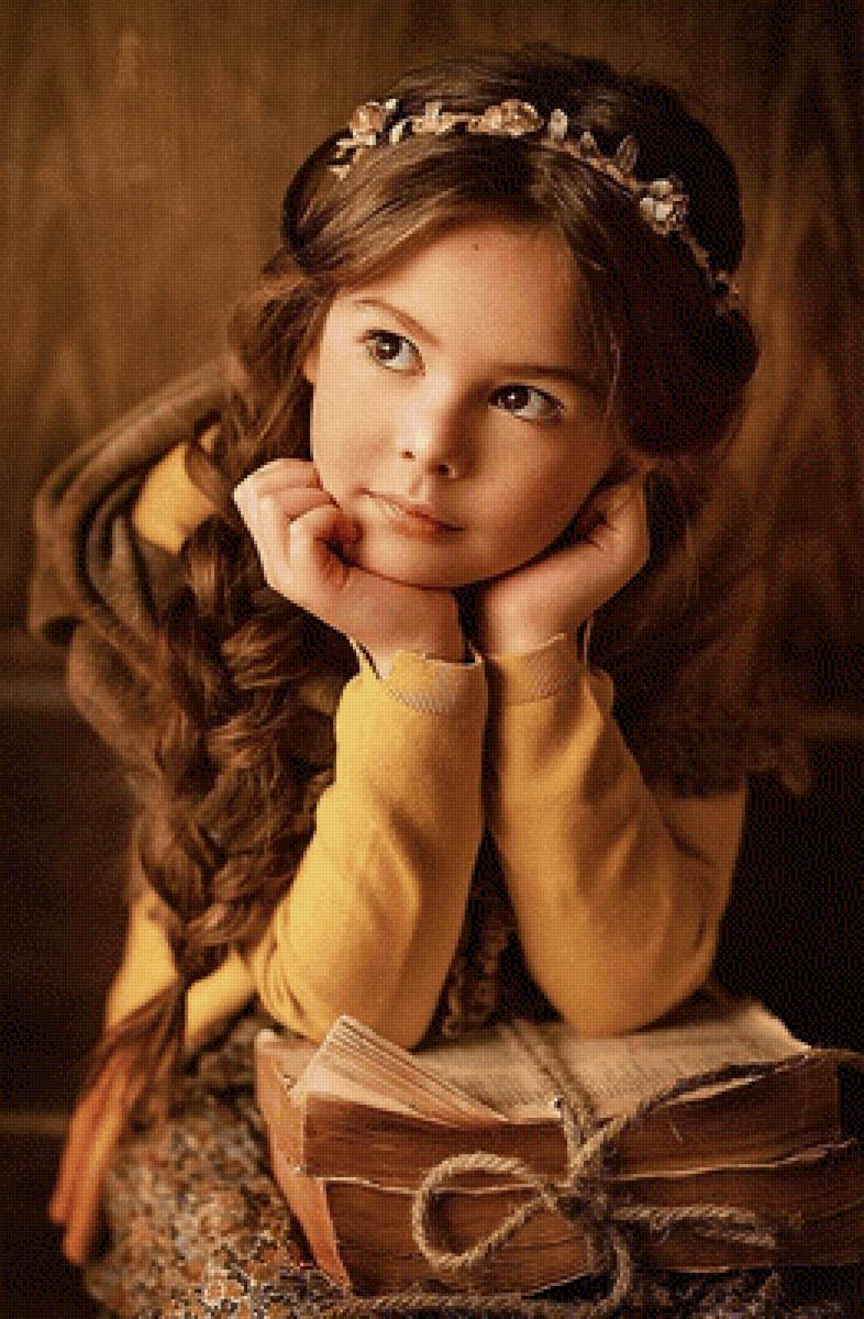 мечтательница - портрет, девочка - предпросмотр