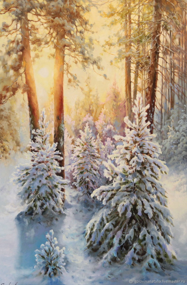 Зимний рассвет - пейзаж, зима - оригинал