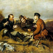 Схема вышивки «Охотники на привале 8»