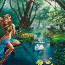 Схема вышивки «Девушка»