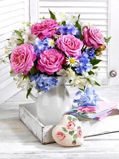 Ваза с цветами - букет, цветы, ваза - оригинал