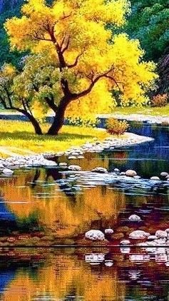 Осень - осень, озеро, природа, дерево, лес - оригинал