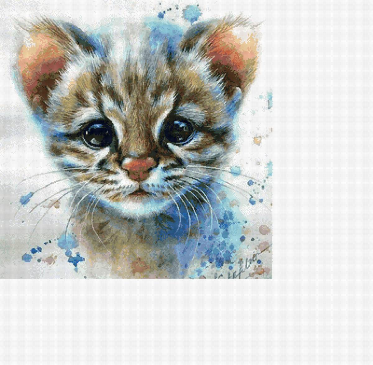 Няша (уменьшенная) - дикие хищные кошки, котенок, глаза, малыш, животные, няша - предпросмотр