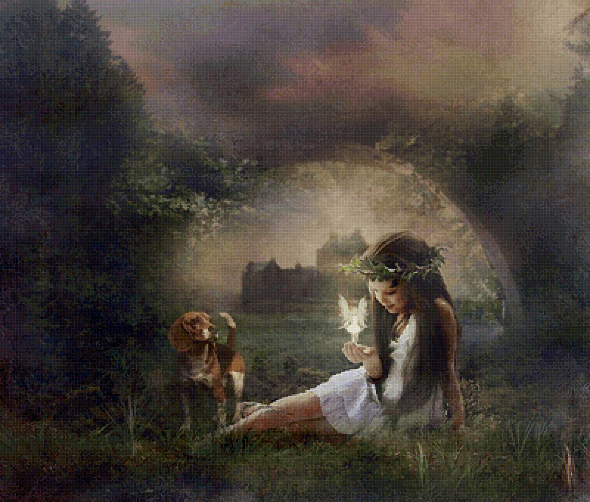 Девочка - девочка, собака, феечка - предпросмотр