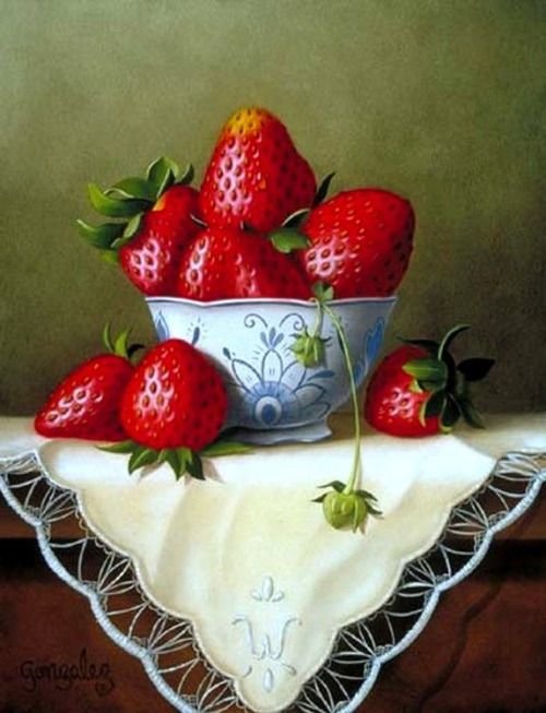 Натюрморт - клубника, натюрморт - оригинал