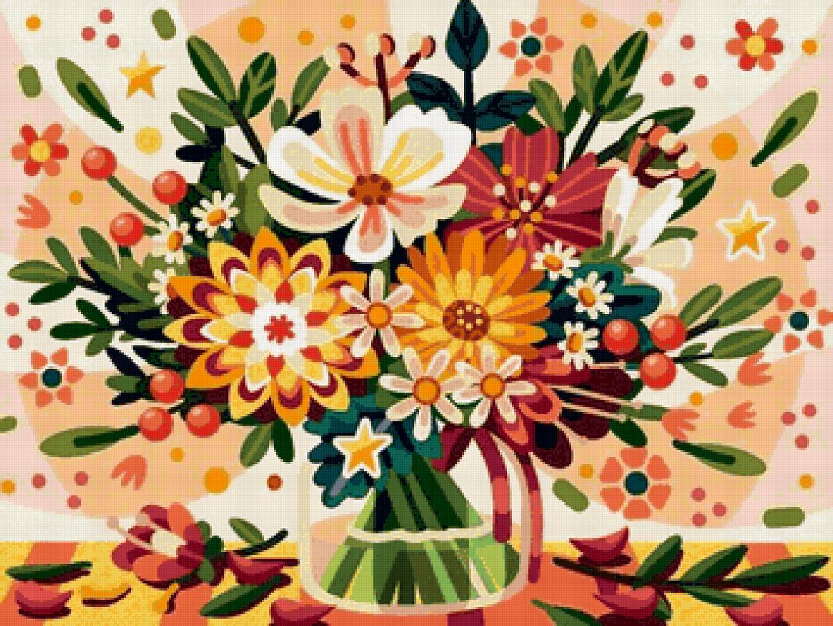 яркий букет - рисунок - предпросмотр