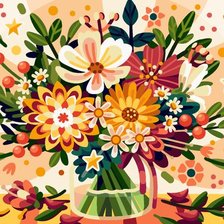 Схема вышивки «яркий букет»