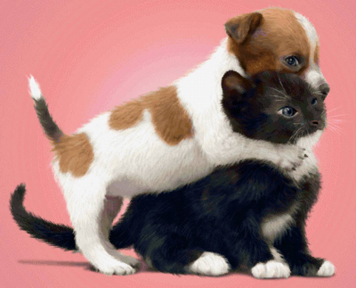 Друзья - щенок, котенок - предпросмотр