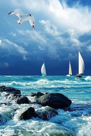 Море - море, волны, кораблик - оригинал