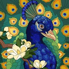 Схема вышивки «павлин»