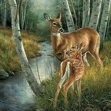 Схема вышивки «Олени»