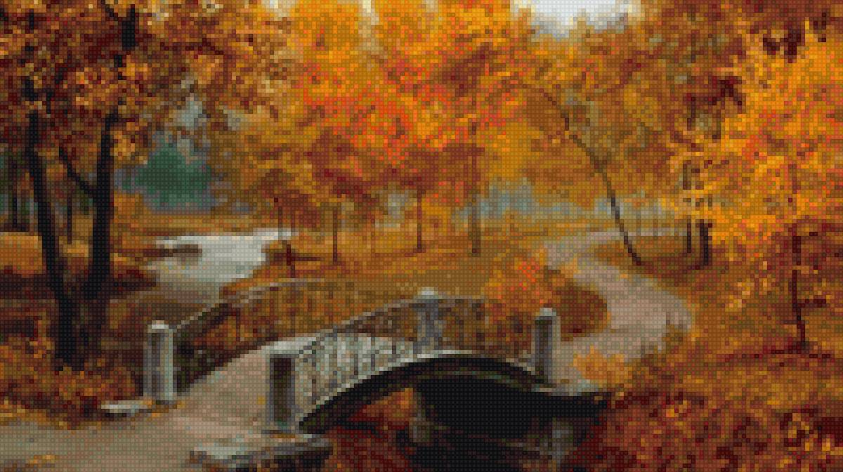 Осенний пейзаж - мост, осень - предпросмотр