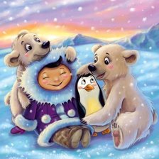 Схема вышивки «зима, север, детское, пнк»