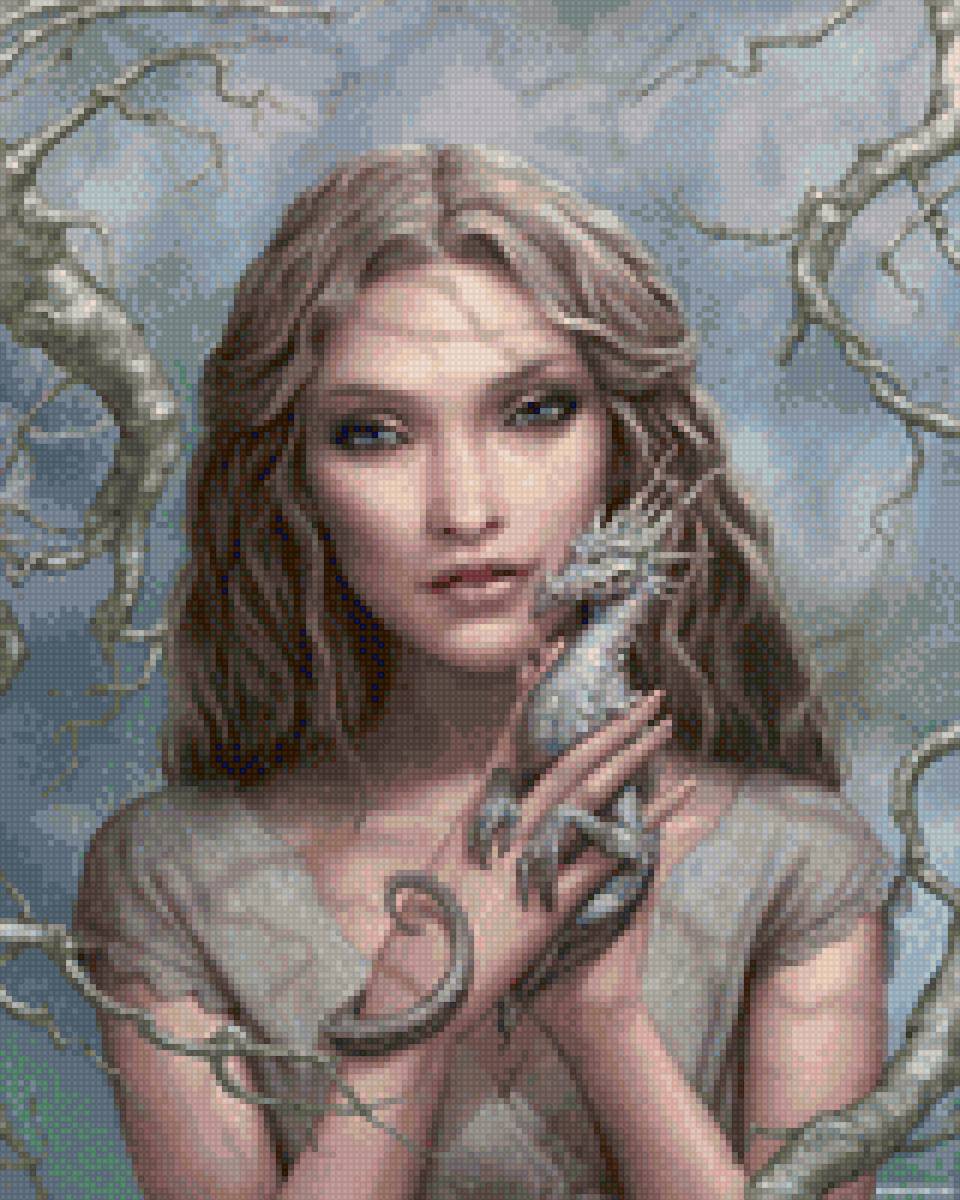 Девушка и дракон - девушка, дракон, сказки - предпросмотр