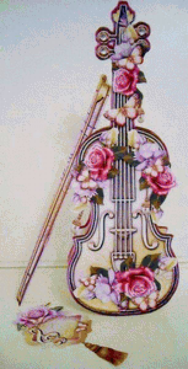 Музыка - музыкальный инструмент, цветы, музыка - предпросмотр