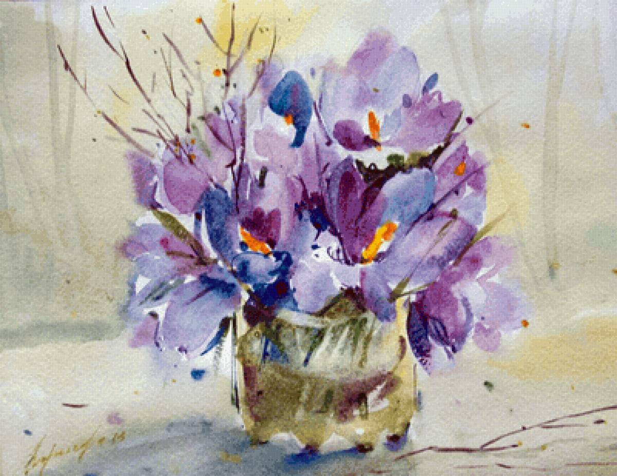 Букет 5 - букет, акварель, рисунок, цветы - предпросмотр