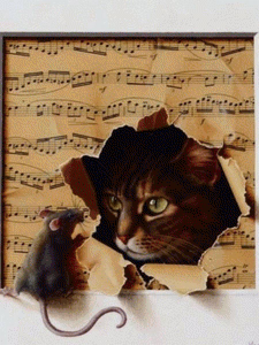 Встреча - кот 🐱и мышь - предпросмотр