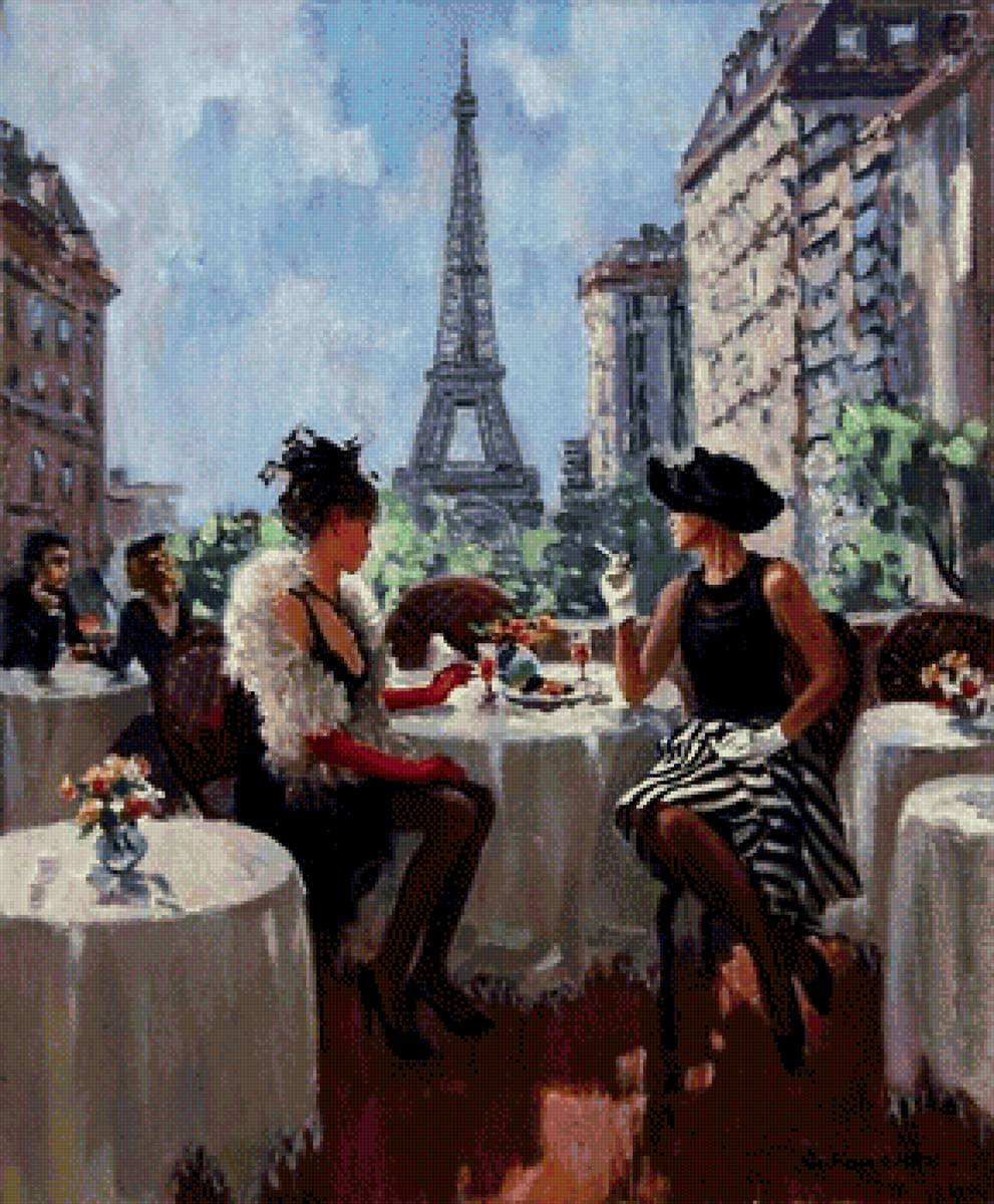 Париж - город, париж, кафе - предпросмотр
