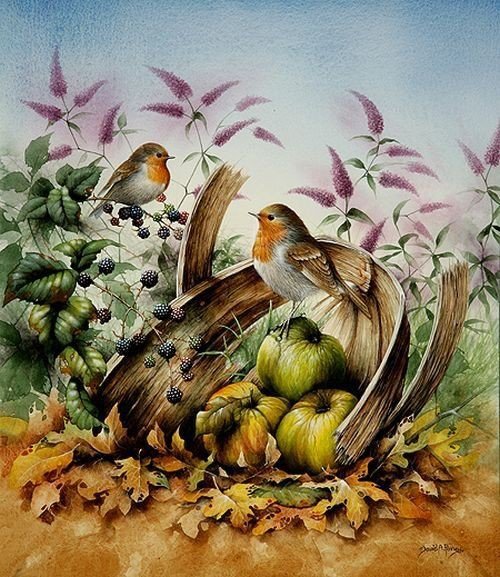 Осень - овощи, осень, птицы - оригинал